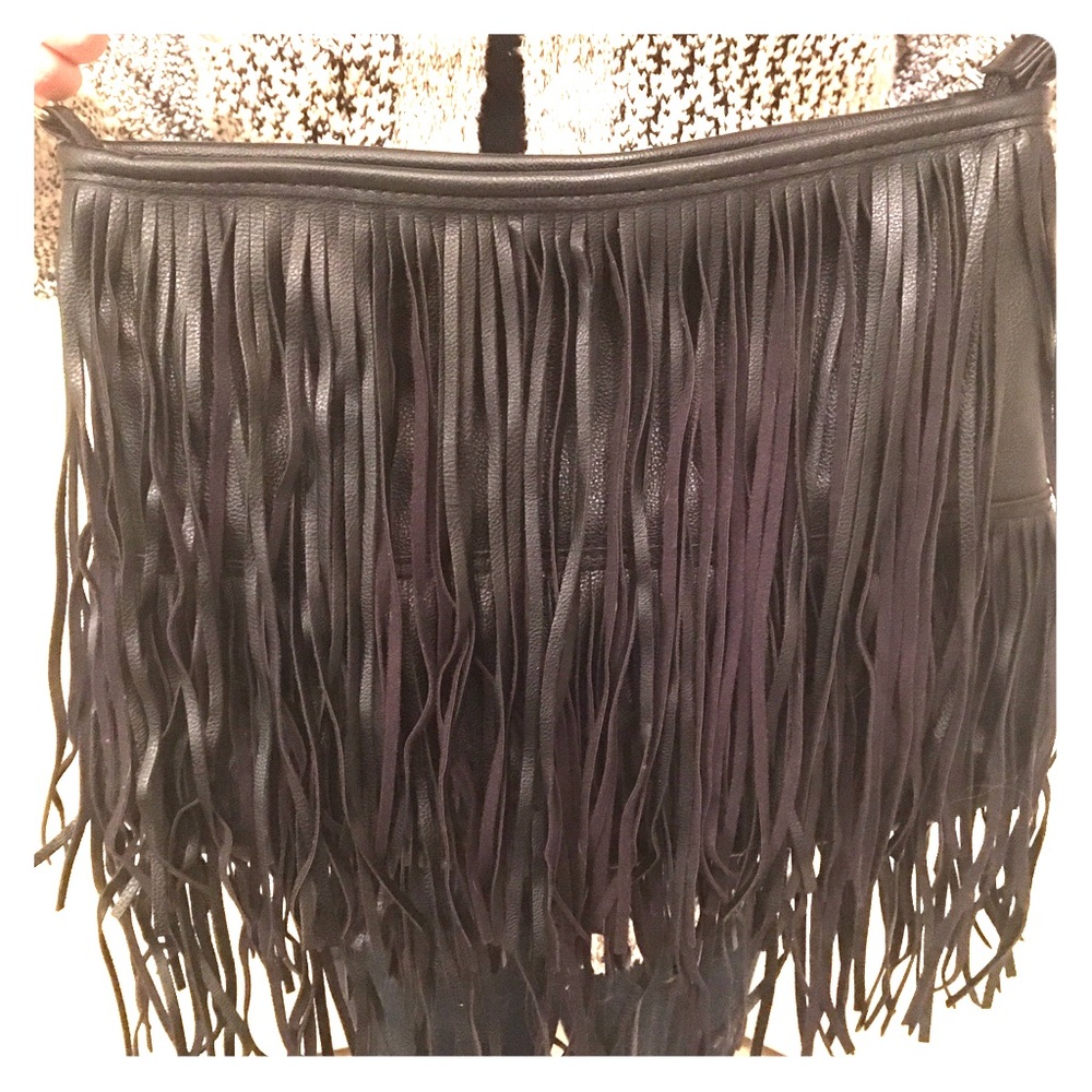 Black Fringe H&M Bag